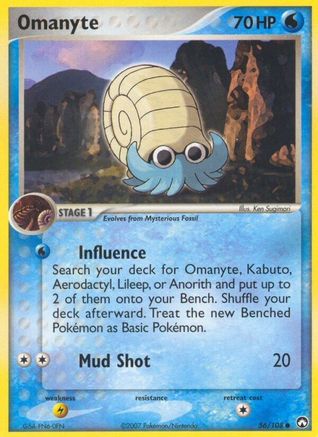 Omanyte 056/108 - Reverse Holofoil Power Keepers