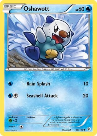 Oshawott 039/149  - Reverse Holofoil Boundaries Crossed