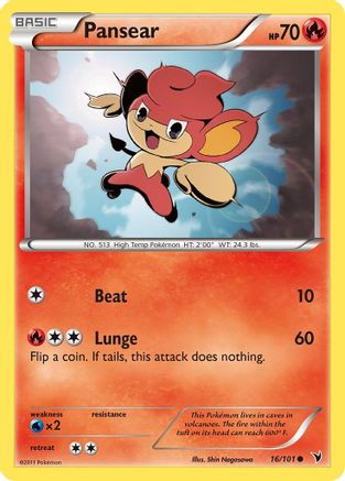Pansear 016/101  - Reverse Holofoil Noble Victories