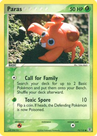 Paras 072/112 - Reverse Holofoil FireRed & LeafGreen