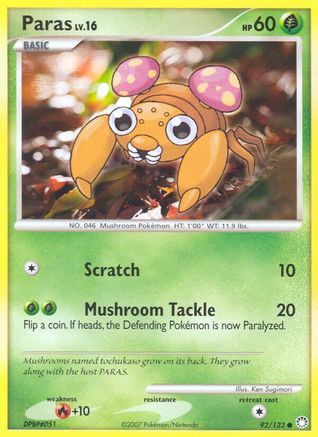 Paras 092/123  - Reverse Holofoil Mysterious Treasures