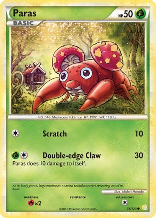 Paras 076/123  - Reverse Holofoil HeartGold SoulSilver