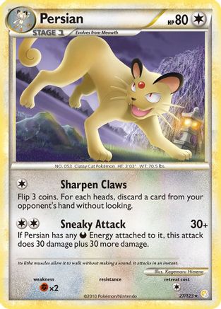 Persian 027/123  - Reverse Holofoil HeartGold SoulSilver