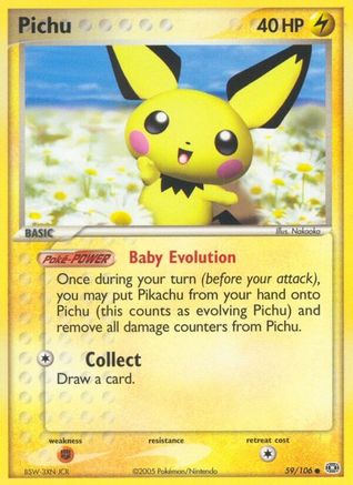 Pichu 059/106 - Reverse Holofoil Emerald