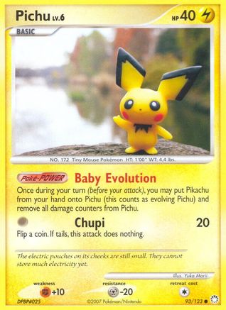 Pichu 093/123  - Reverse Holofoil Mysterious Treasures
