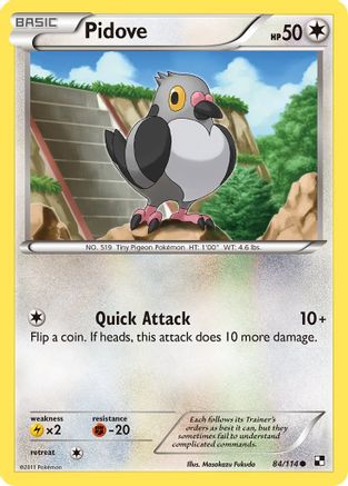 Pidove 084/114  - Reverse Holofoil Black and White