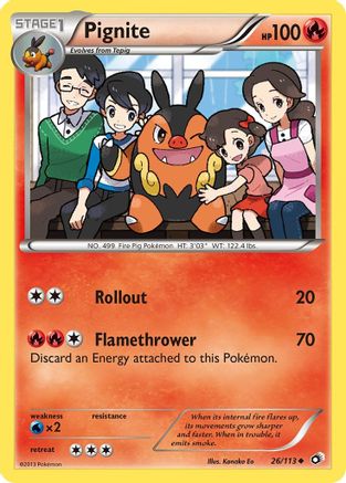 Pignite 026/113  - Reverse Holofoil Legendary Treasures