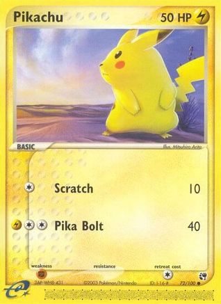 Pikachu 072/100 - Reverse Holofoil Sandstorm