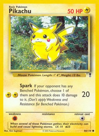 Pikachu 086/110 - Reverse Holofoil Legendary Collection