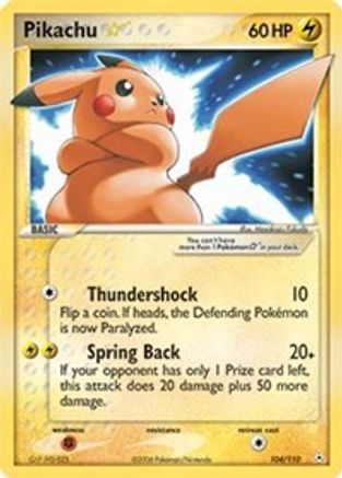 Pikachu Gold Star 104/110 - Holofoil Holon Phantoms