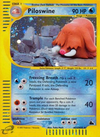 Piloswine H22/H32 - Holofoil Skyridge