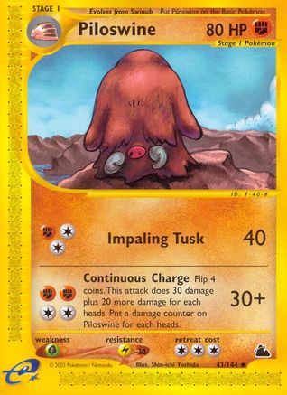 Piloswine 043/144 - Reverse Holofoil Skyridge