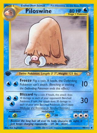 Piloswine 044/111 - 1st Edition Neo Genesis