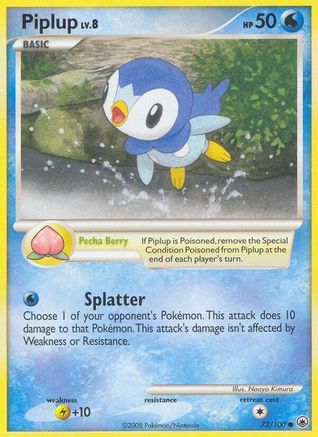 Piplup 072/100  - Reverse Holofoil Majestic Dawn