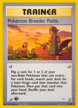 Pokemon Breeder Fields 062/64 - 1st Edition Neo Revelation