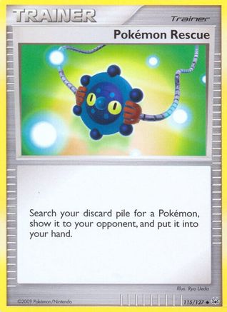 Pokemon Rescue 115/127  - Reverse Holofoil Platinum