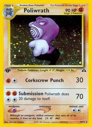 Poliwrath 009/75 - 1st Edition Holofoil Neo Discovery