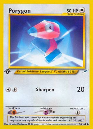 Porygon 078/105 - 1st Edition Neo Destiny