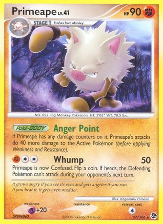 Primeape 027/106  - Reverse Holofoil Great Encounters