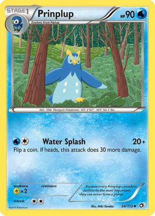 Prinplup 034/113  - Reverse Holofoil Legendary Treasures