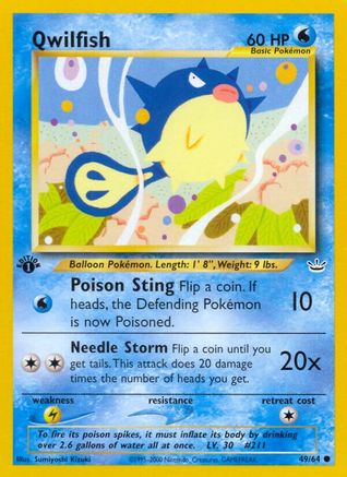 Qwilfish 049/64 - 1st Edition Neo Revelation