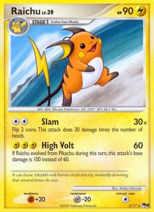 Raichu 003/017  - Reverse Holofoil POP Series 9