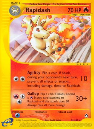 Rapidash 031/147 - Reverse Holofoil Aquapolis