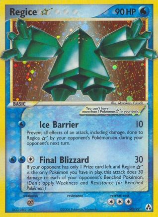 Regice Gold Star 090/92 - Holofoil Legend Maker