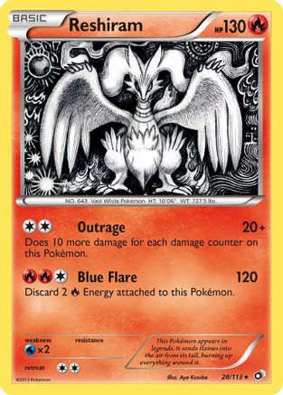 Reshiram 028/113  - Reverse Holofoil Legendary Treasures