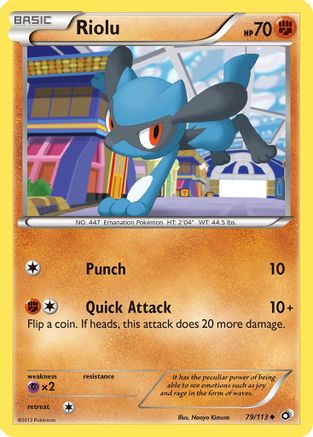 Riolu 079/113  - Reverse Holofoil Legendary Treasures