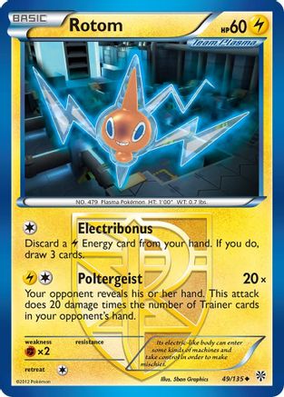 Rotom (Team Plasma) 049/135  - Reverse Holofoil Plasma Storm