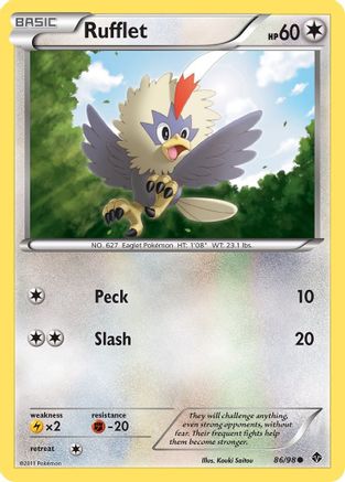 Rufflet 086/98 - Reverse Holofoil Emerging Powers