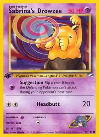 Sabrina's Drowzee 092/132 - 1st Edition Gym Heroes