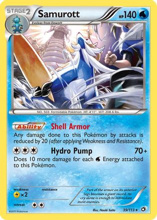 Samurott 039/113  - Reverse Holofoil Legendary Treasures
