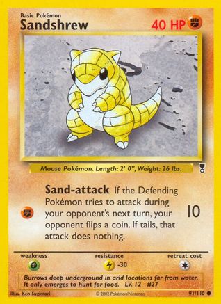 Sandshrew 091/110 - Reverse Holofoil Legendary Collection