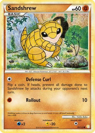 Sandshrew 079/123  - Reverse Holofoil HeartGold SoulSilver