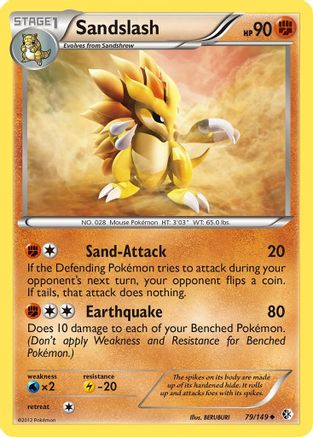 Sandslash 079/149  - Reverse Holofoil Boundaries Crossed