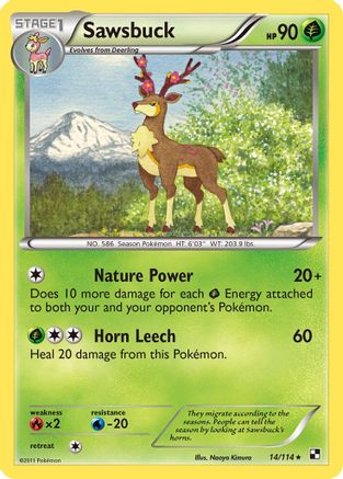 Sawsbuck 014/114  - Reverse Holofoil Black and White