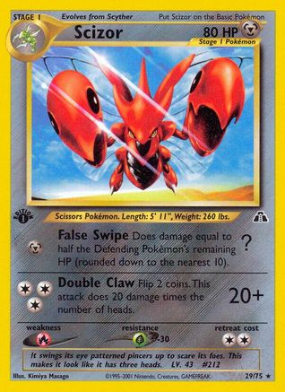 Scizor 029/75 - 1st Edition Neo Discovery
