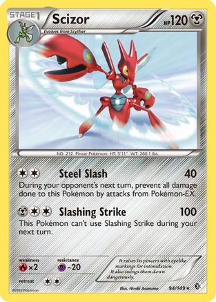 Scizor 094/149  - Reverse Holofoil Boundaries Crossed
