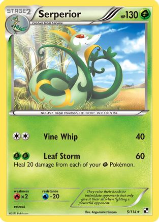 Serperior 005/114  - Reverse Holofoil Black and White