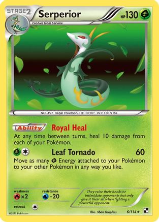 Serperior 006/114  - Reverse Holofoil Black and White