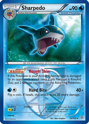 Sharpedo (Team Plasma) 033/135  - Reverse Holofoil Plasma Storm