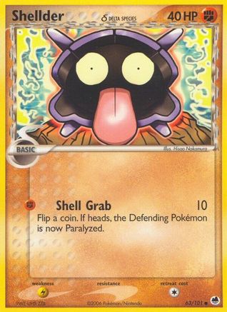 Shellder (Delta Species) 063/101 - Reverse Holofoil Dragon Frontiers