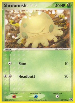 Shroomish 063/106 - Reverse Holofoil Emerald