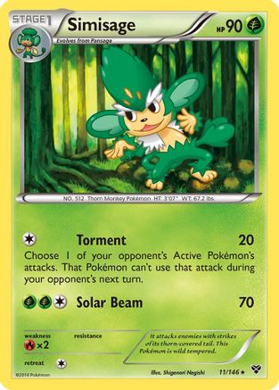 Simisage 011/146  - Reverse Holofoil XY Base Set