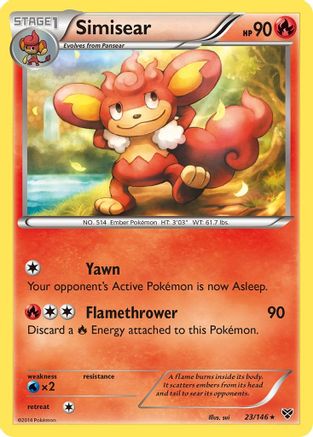 Simisear 023/146  - Reverse Holofoil XY Base Set