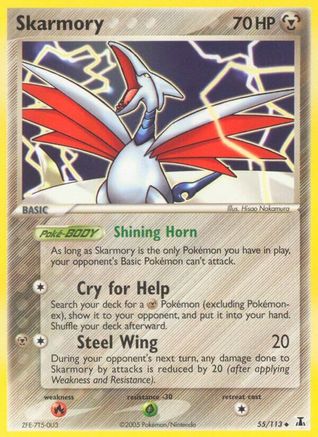 Skarmory 055/113 - Reverse Holofoil Delta Species