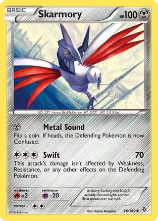 Skarmory 096/149  - Reverse Holofoil Boundaries Crossed