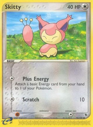 Skitty 070/109 - Reverse Holofoil Ruby and Sapphire